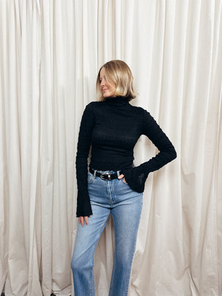 The High Neck Smocked Top - Olive Street