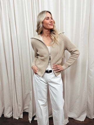 The Laurie Full Zip Cardigan - Olive Street