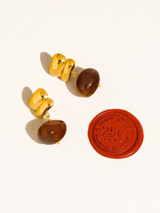 The Annina 18K Gold Non-Tarnish Agate Drop