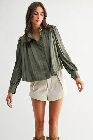 The High Neck Pleat Detail Jacket