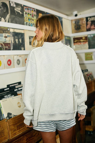 The Pilates & Yoga Reversible Mockneck Sweatshirt in Brown - Olive Street