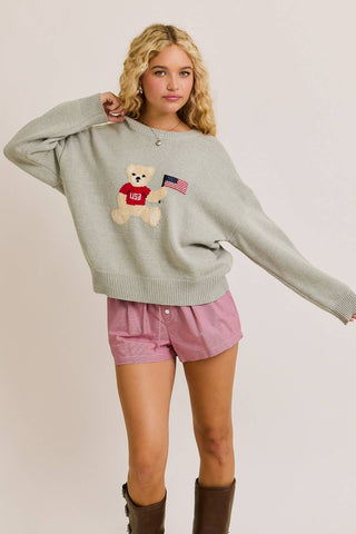 Teddy Bear Americana Sweater