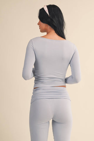 The Soft Knit Jersey Square Neck Long Sleeve - Olive Street