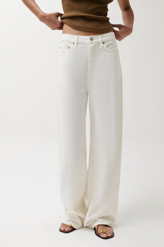 The Sydney High Rise Linen Bowed Wide Leg Pant