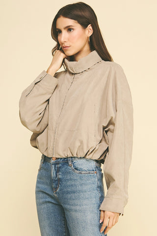 The Brushed Bubble Hem Cropped Jacket