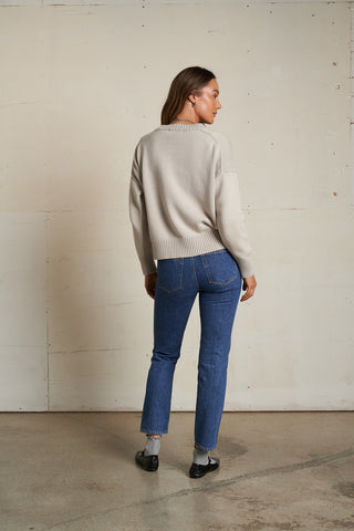 The Janet Cotton Sweater in Silver