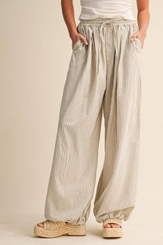 The Striped Balloon Pant - Olive Street