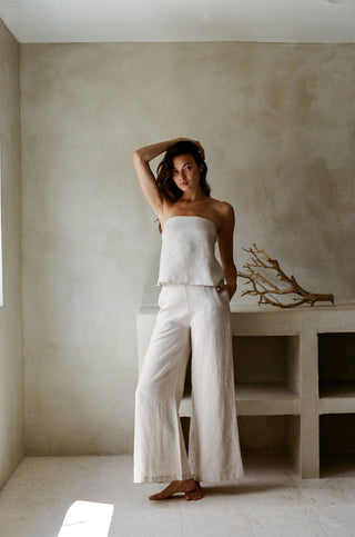 The Linen Tube Top in Natural - Olive Street