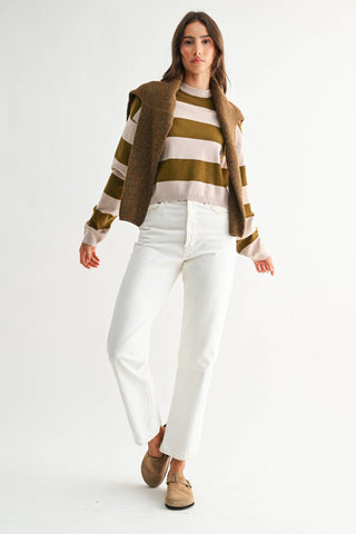 The Olive Bold Stripe Sweater - Olive Street