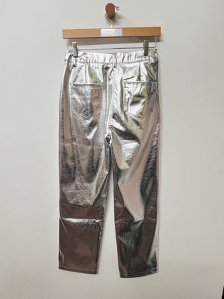 Faux Leather Metallic Pants
