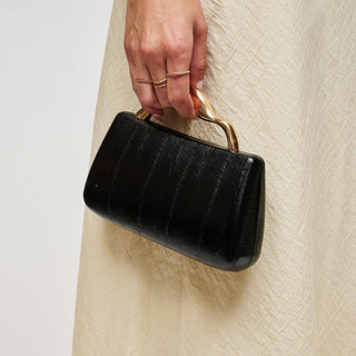 The Nichelle Sculptural Clutch in Black