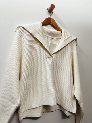 Ribbed Wide Collar Sweater