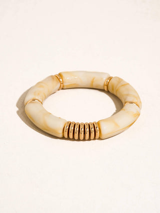 Cove 18K Gold Non-Tarnish Chunky Resin Bangle Set: Brown - Olive Street
