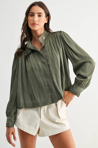 The High Neck Pleat Detail Jacket