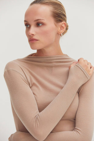 The Claire Sheer Mock Neck