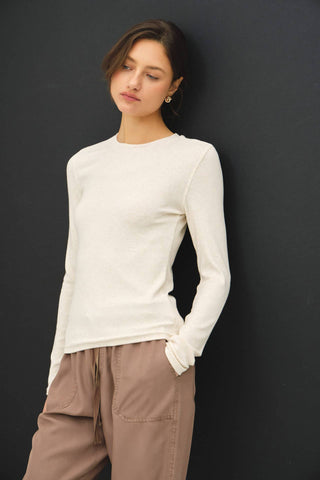 The Ribbed Super Soft Longsleeve Tee in White