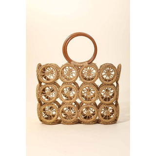 The Raffia Multi Circle Petite Tote