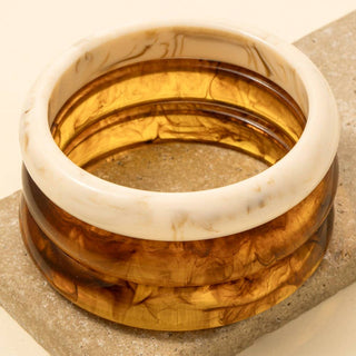 The Resin Bangle Set - Olive Street