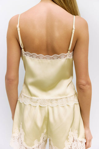The Sera Satin Lace Tank - Olive Street
