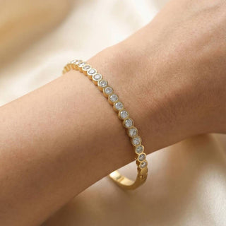 The Stainless Steel Bezel Set Bangle