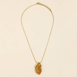 The Amber Oval Pendant Necklace