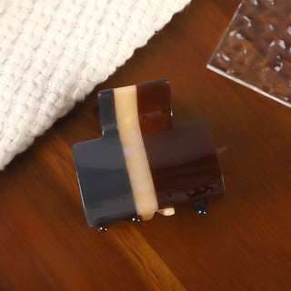 The Acetate Square Stripe Claw Clip - Olive Street