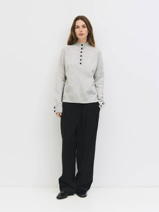 The Oversized Half Button-Down Sweater