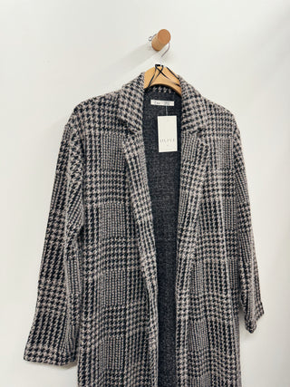 Houndstooth Knit Coat