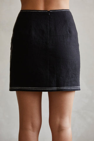 Bonez Contrast Stitch Mini Skirt