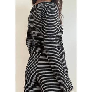 The Two Piece Striped Knit Cardigan Sets