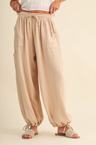 The Adjustable Ankle Drawstring Balloon Pant - Olive Street