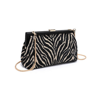Samira - Zebra Evening Bag: Natural Black - Olive Street
