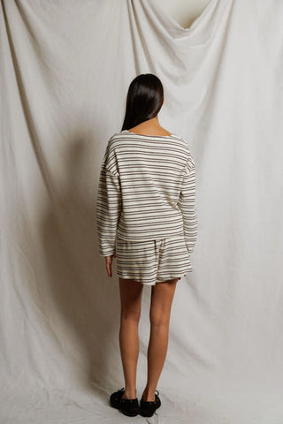 The Keri Loop Terry Stripe Long Sleeve