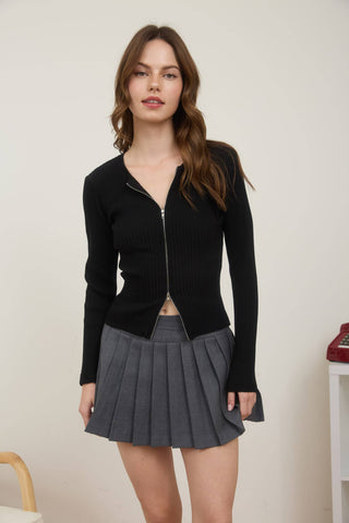The Two-Way Zipper Knit Cardigan