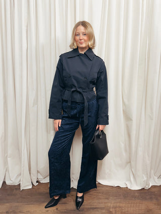 The Structured Woven Cropped Trench