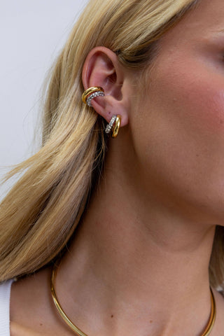 The Kendall Two Tone Pave Hoop