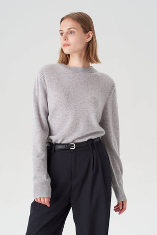 The Crewneck Cashmere Sweater in Grey