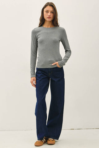 The Ribbed Super Soft Longsleeve Tee in Grey