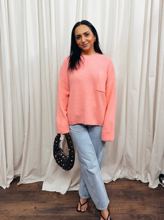 The Pink Relaxed Pullover Sweater - Olive Street