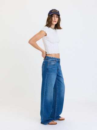 The Mid Rise Relaxed Baggy Jean - Olive Street