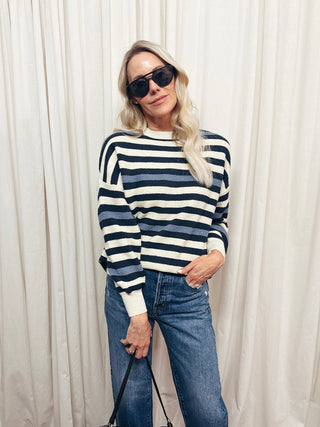 The Heida Multi Stripe Crew - Olive Street