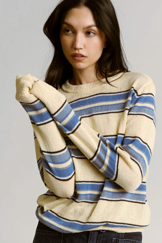 The Severine Striped Pullover - Olive Street