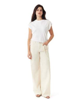 The Brynn Striped Wide Leg Jean - Olive Street