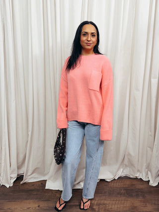 The Pink Relaxed Pullover Sweater - Olive Street