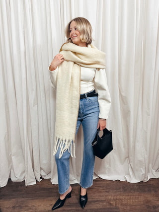 The Statement Sleeve Fitted Waist Cotton Knit Top