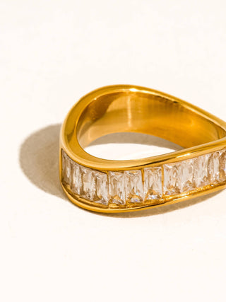 The Calyxe 18K Gold Non-Tarnish Baguette Band Ring