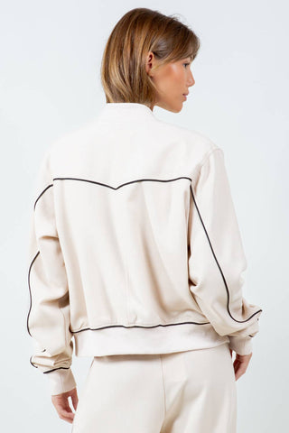 The Contrast Piping Bomber Jacket
