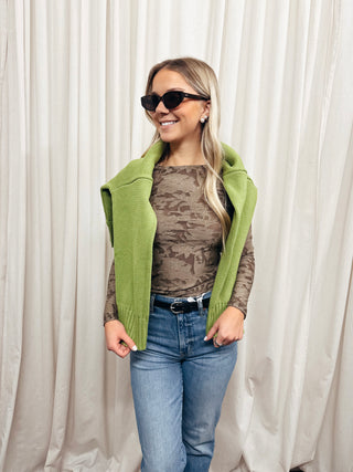 The Sheer Floral Print Top