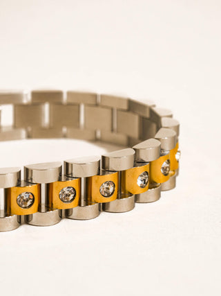 The 18K Gold Non-Tarnish Encrusted Watchband Bracelet - Olive Street