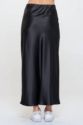 The Satin Maxi Skirt in Black